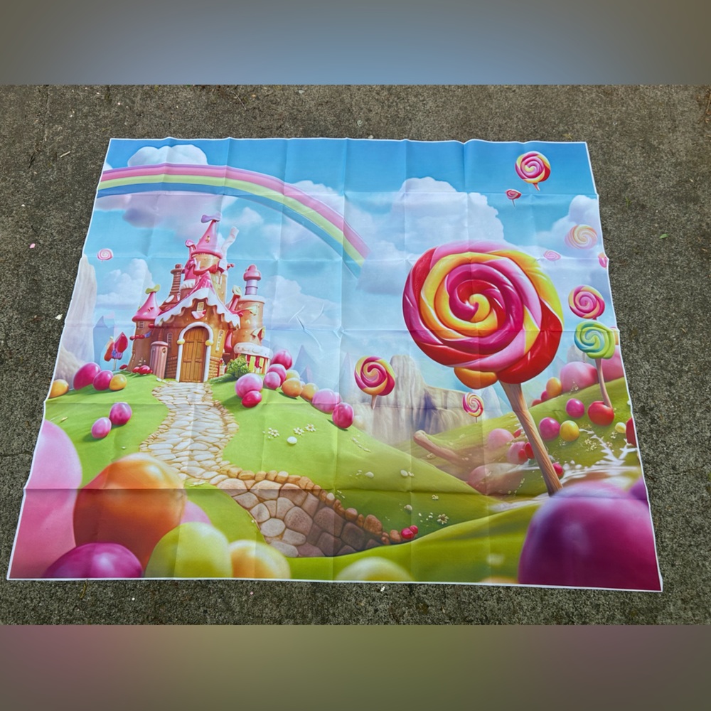 Candy land castle backdrop, 4 x 4, candy land game party, candy party